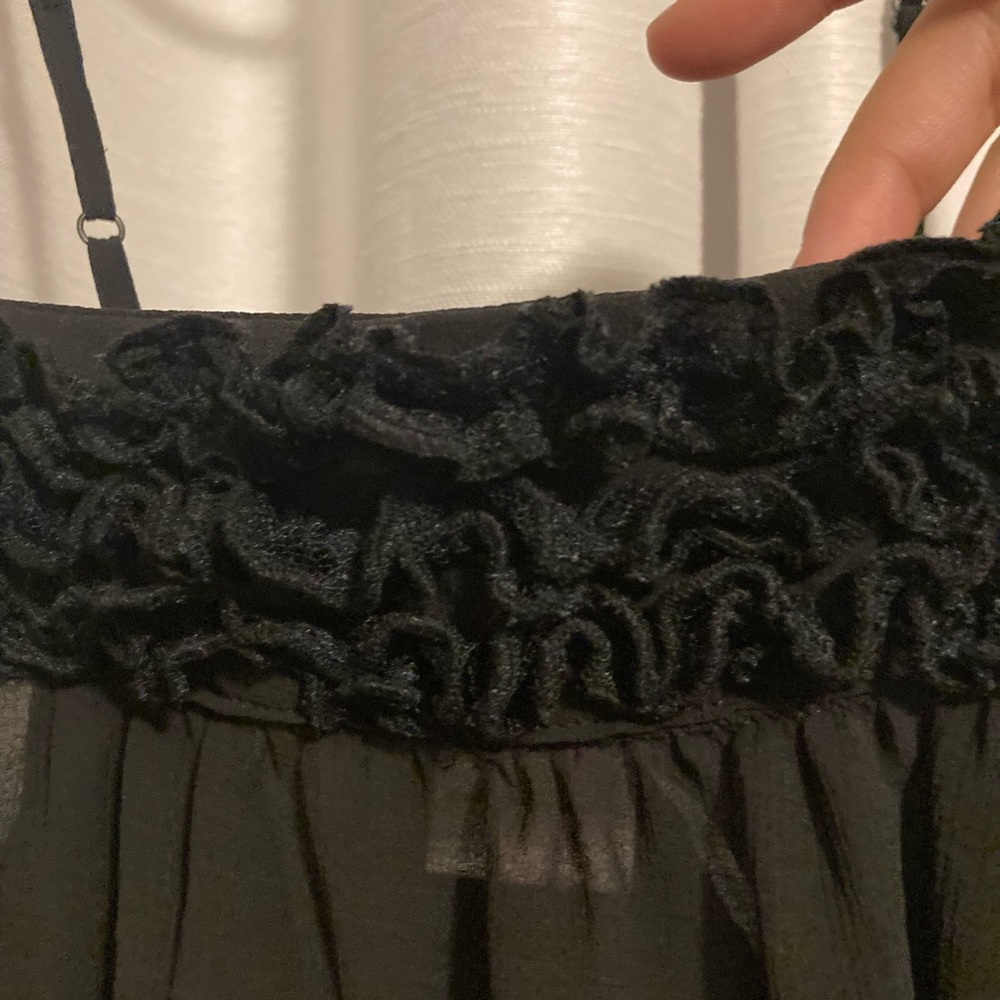Black Ruffled Babydoll Top - Picture 3 of 6